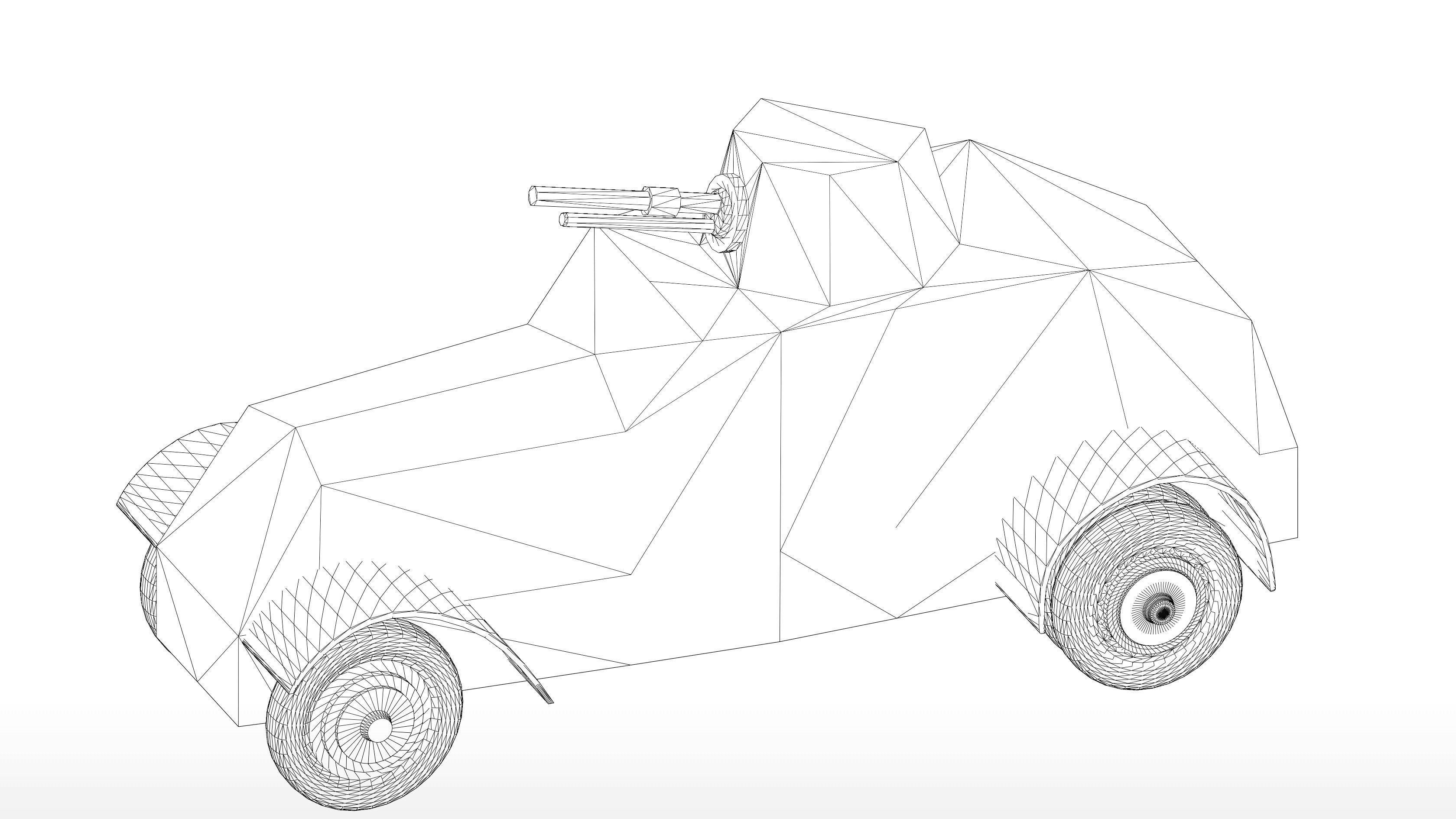 Simple model Polish Samochod Pancerny wzor 29 -   print ready 3D print model_7