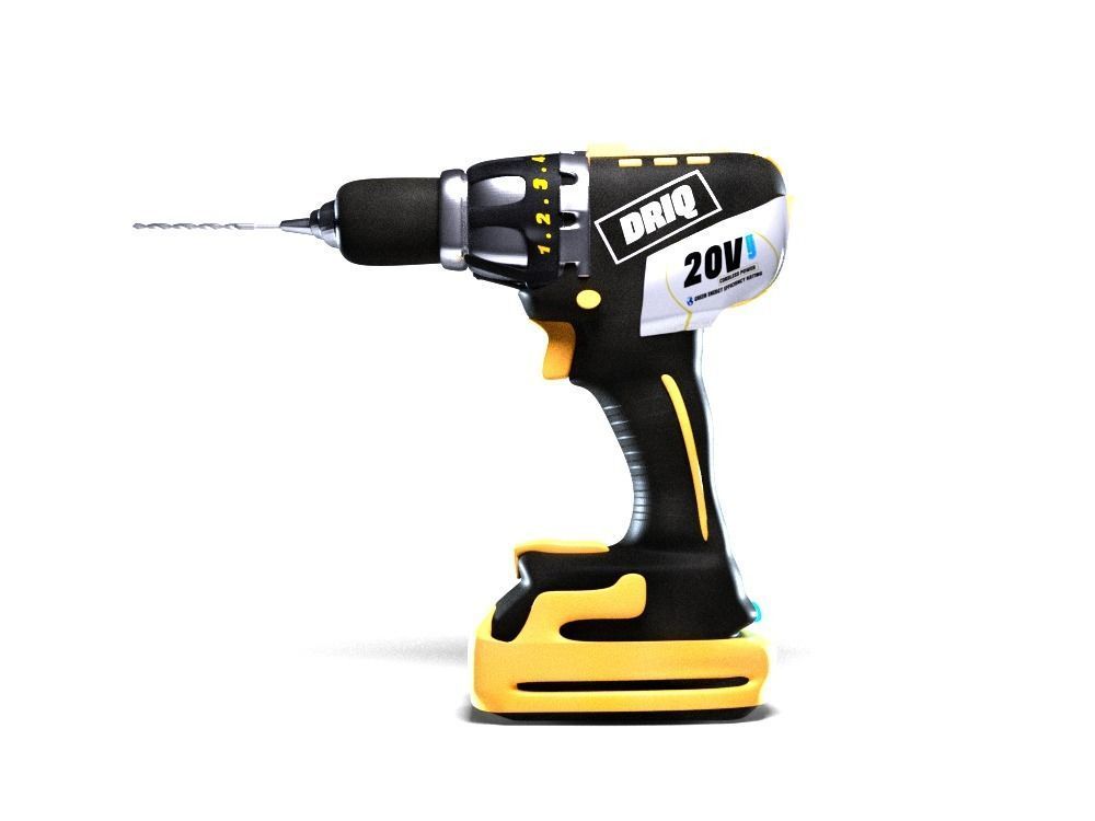 Low Poly Drill Blender FBX Textures included 3D model CGTrader