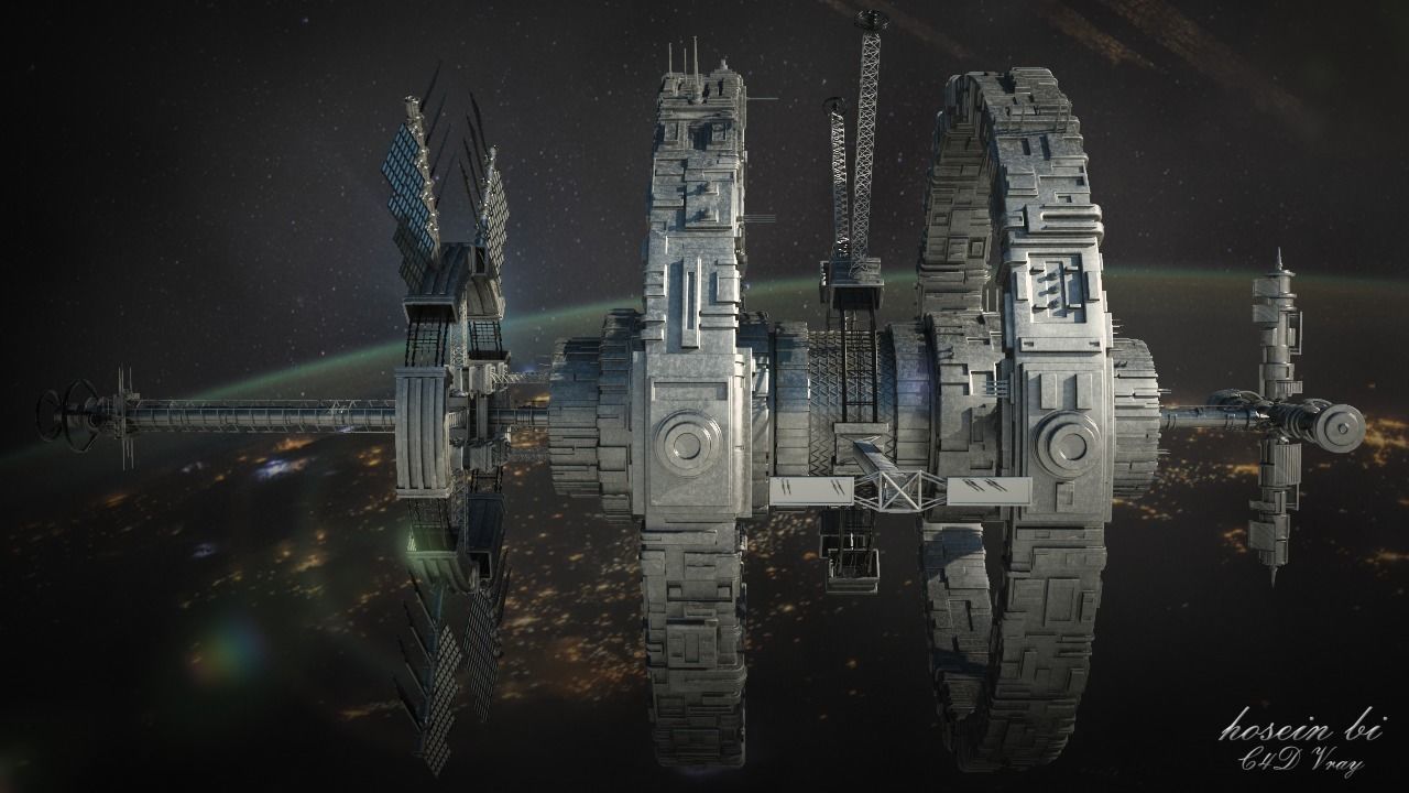 Sci-Fi Space Station 3D model_4