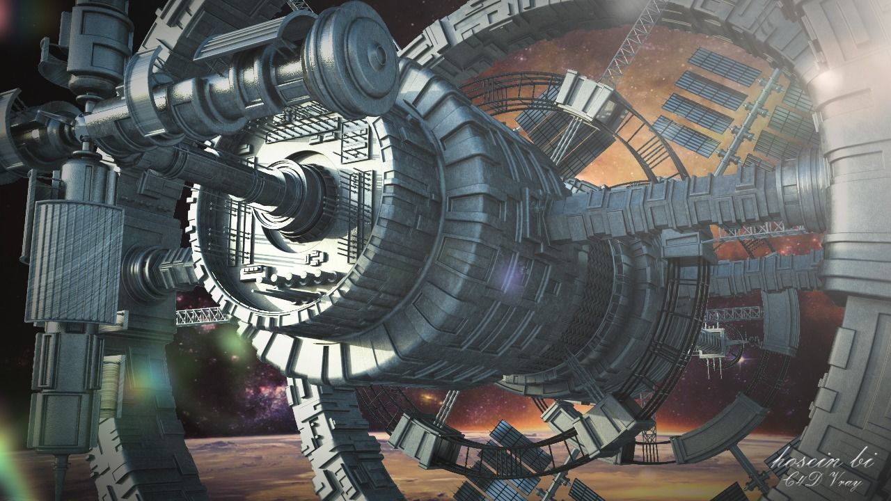 Sci-Fi Space Station 3D model_2