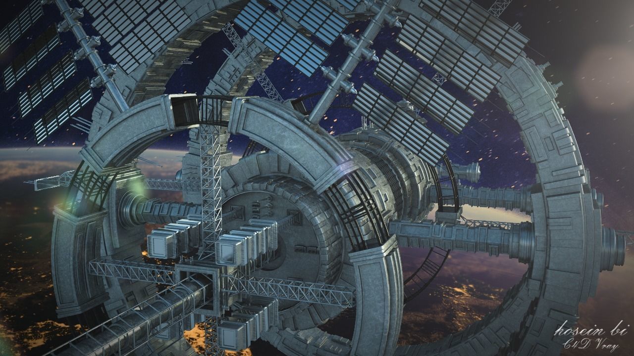 Sci-Fi Space Station 3D model_3