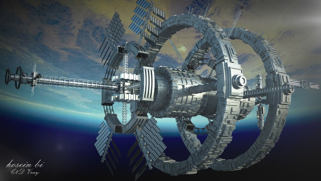 Sci-Fi Space Station 3D model_5
