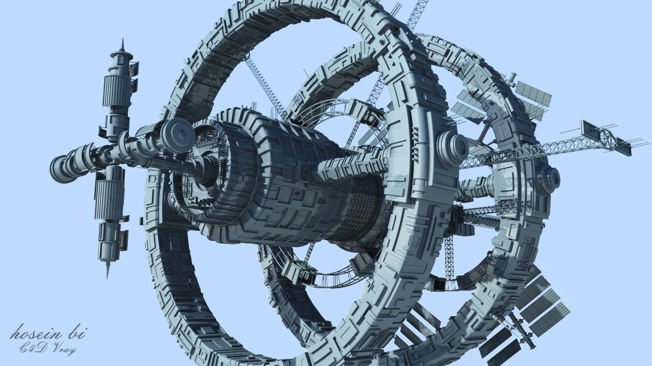 Sci-Fi Space Station 3D model_7