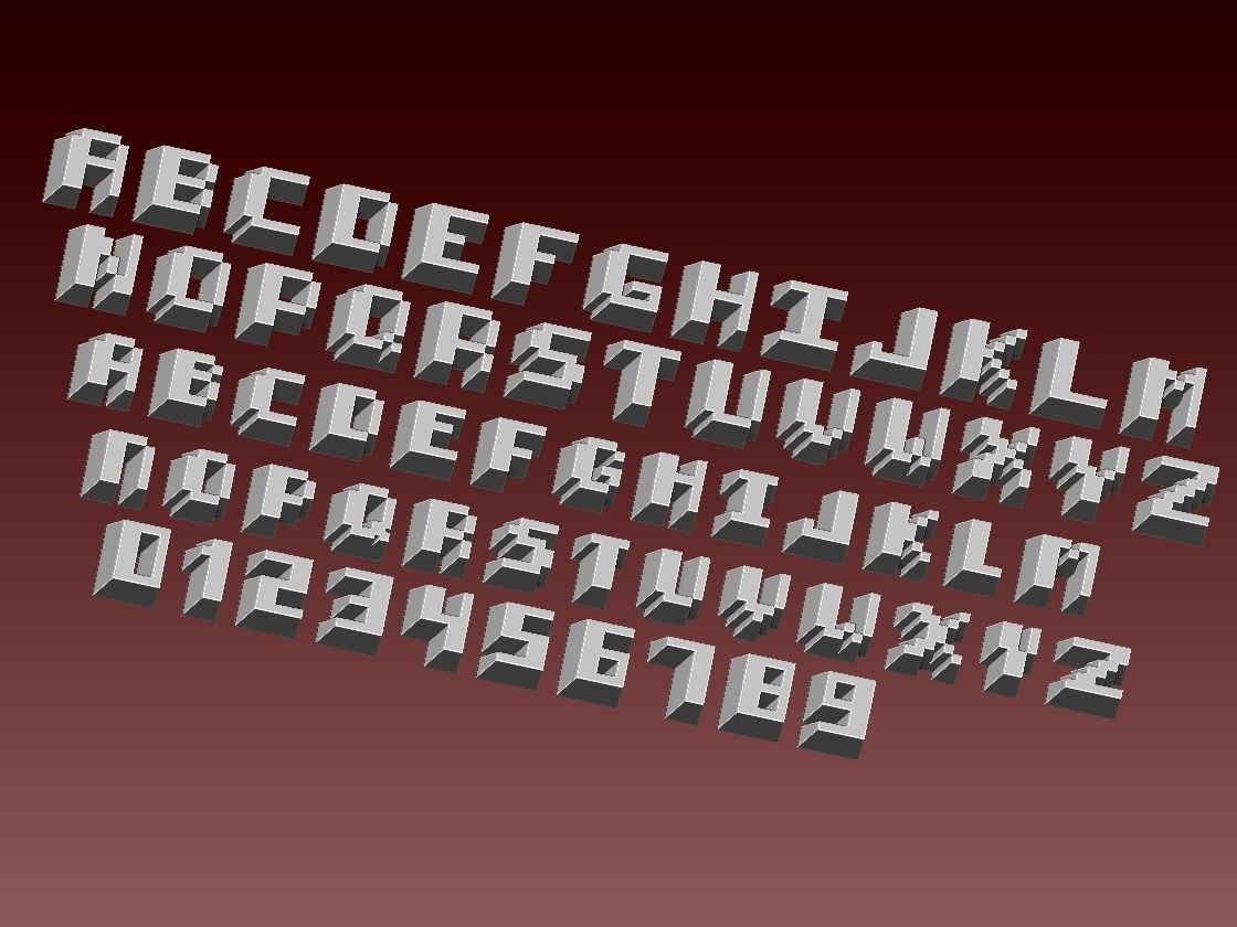 FONTS NUMBER 3D print model_13
