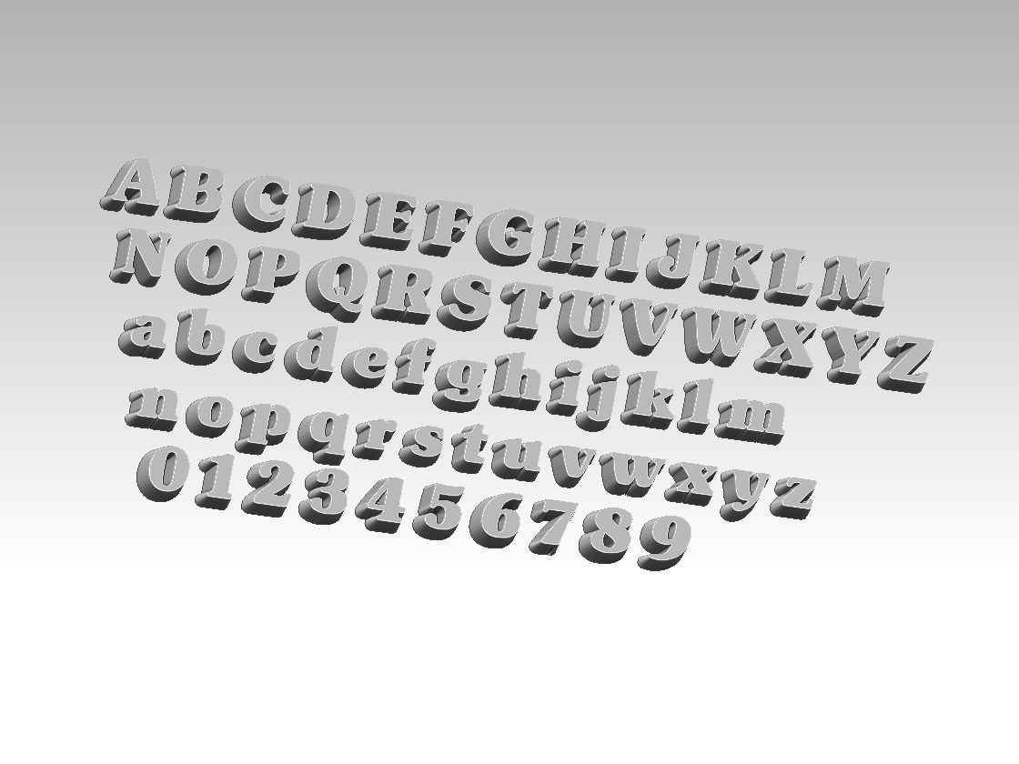 FONTS NUMBER 3D print model_7