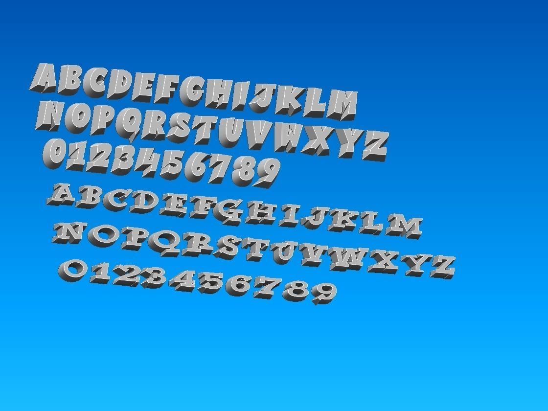 FONTS NUMBER 3D print model_4