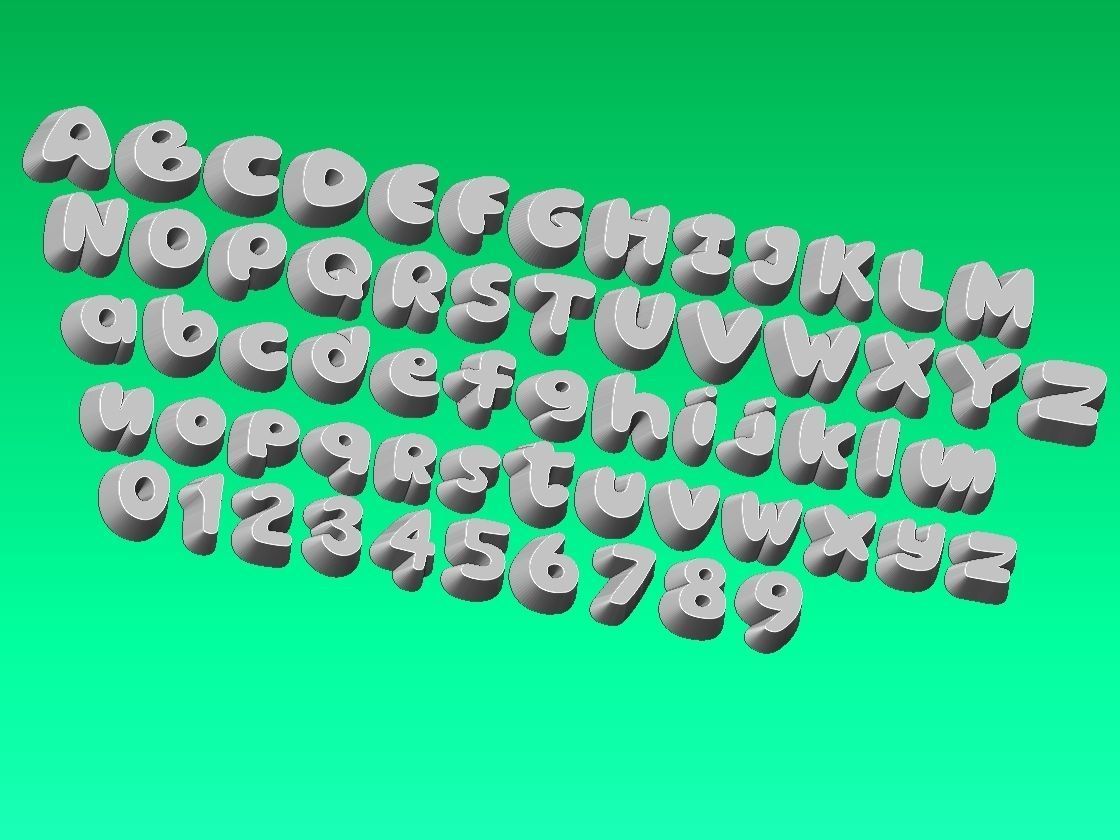 FONTS NUMBER 3D print model_16