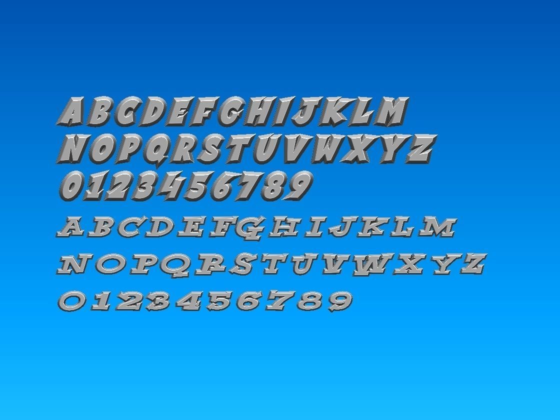 FONTS NUMBER 3D print model_3