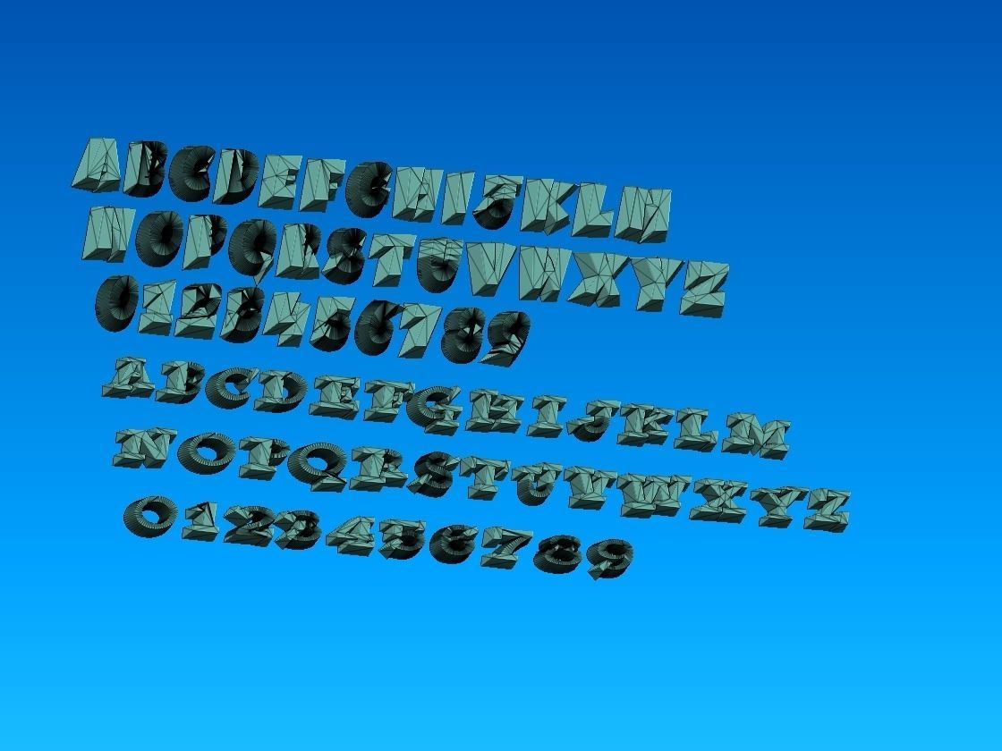 FONTS NUMBER 3D print model_5