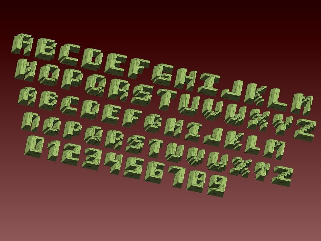 FONTS NUMBER 3D print model_14
