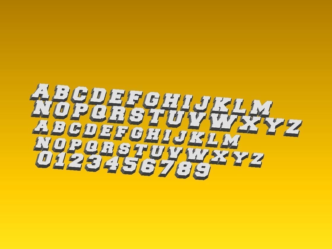 FONTS NUMBER 3D print model_10