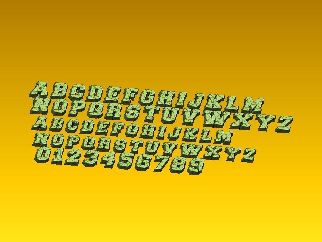 FONTS NUMBER 3D print model_11