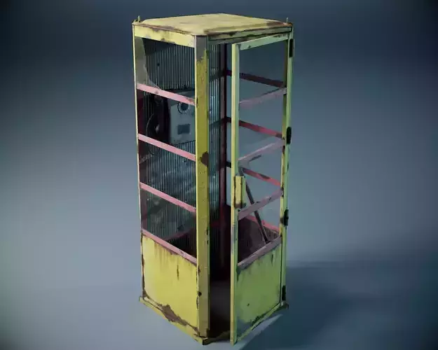 Phone booth PBR Low-poly 3D model