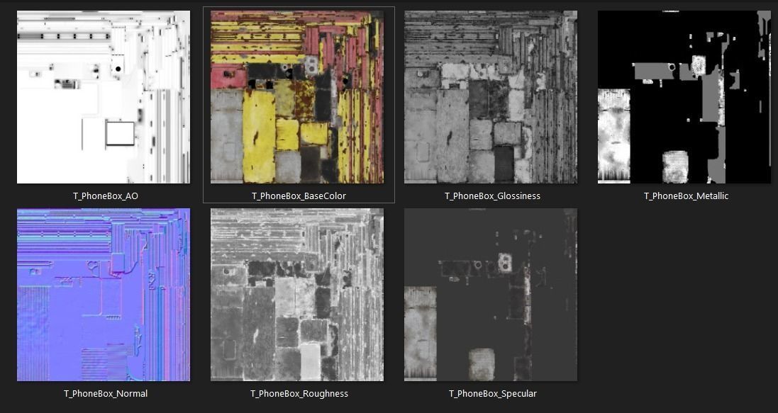 Phone booth PBR Low-poly 3D model_6