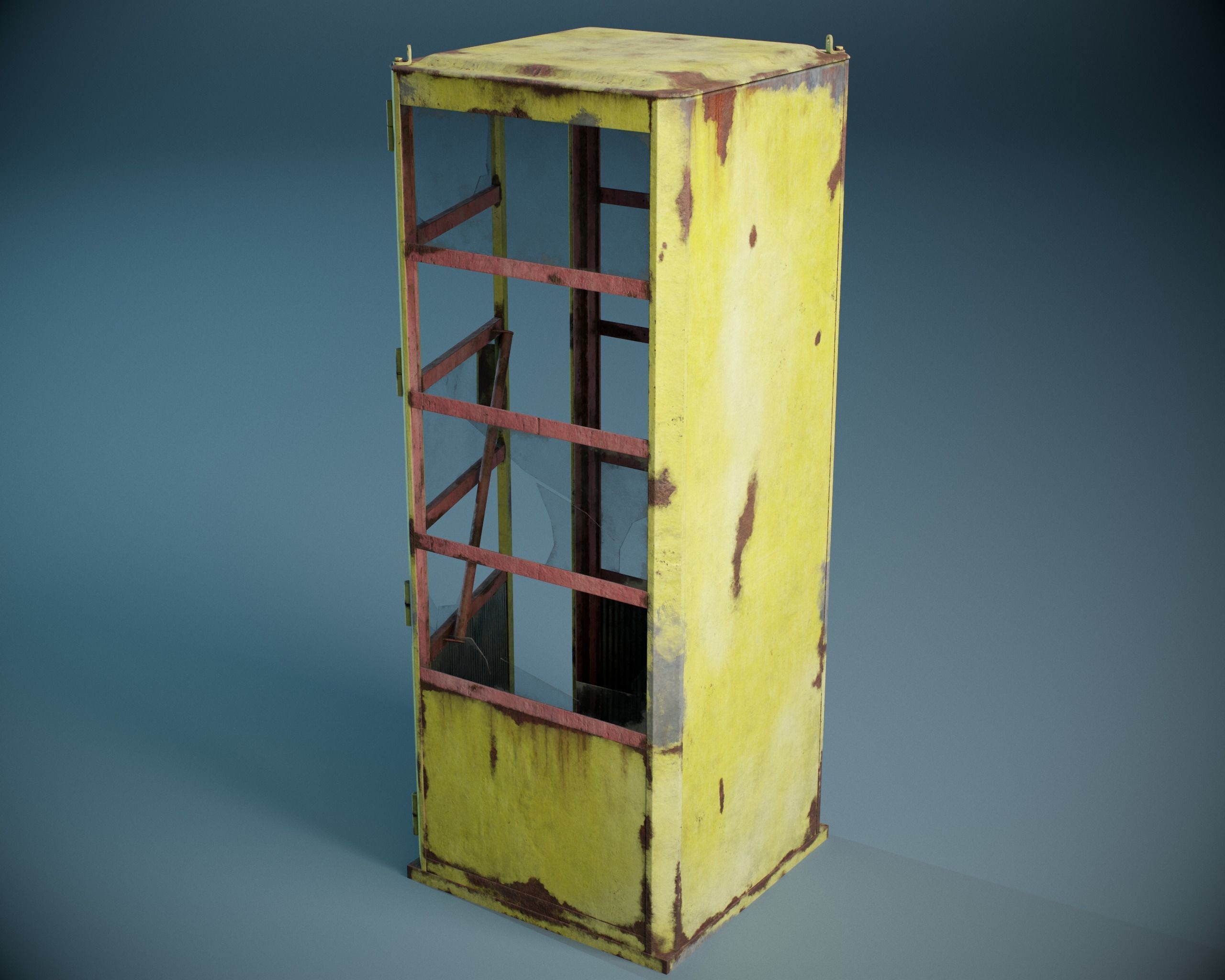 Phone booth PBR Low-poly 3D model_2