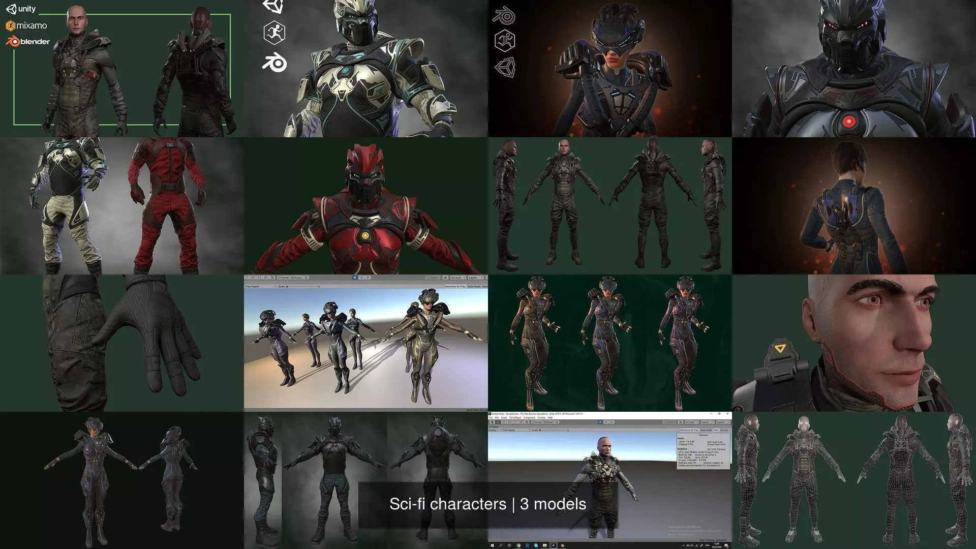 Sci-fi characters 3D Model Collection_0