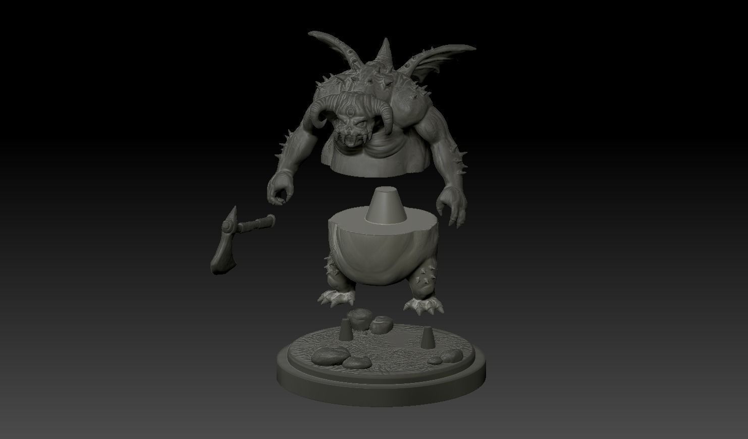 Demons Souls - Vanguard Boss Miniature  3D print model_20