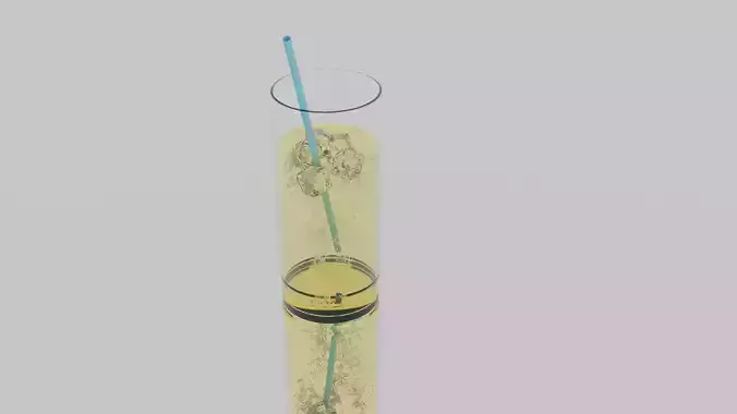 Lemonade glass bottle with line 3D model