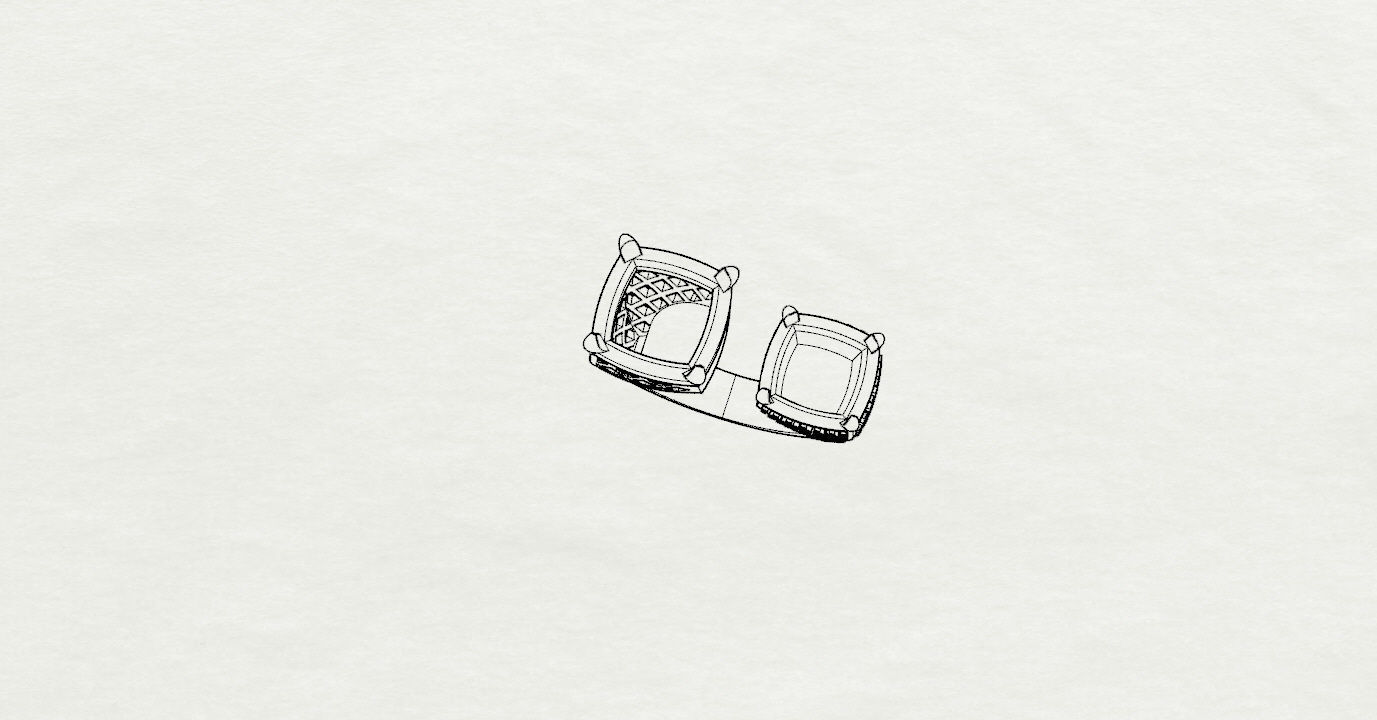 Rings two with sapphires and diamonds 3D print model_24