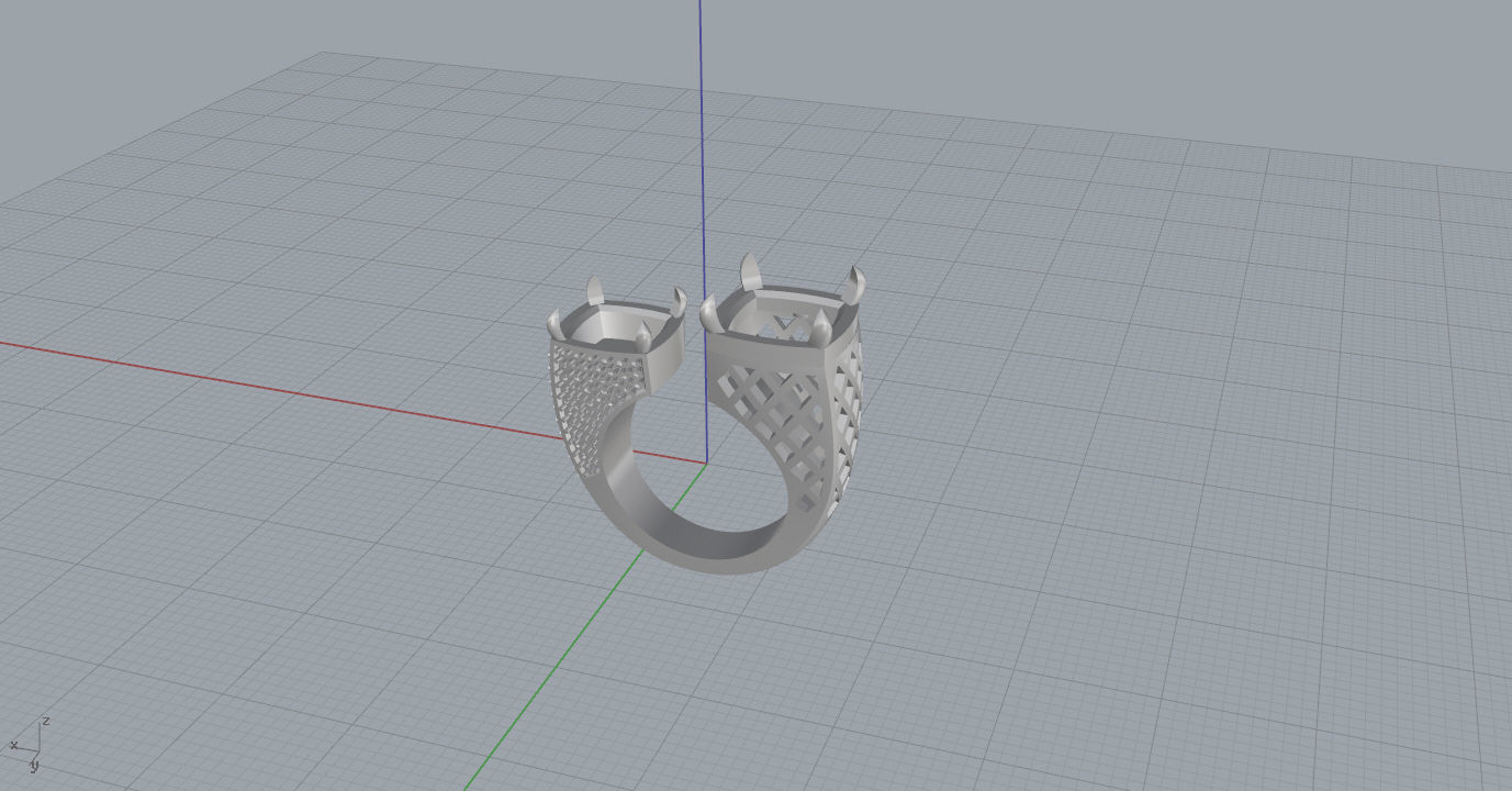 Rings two with sapphires and diamonds 3D print model_20