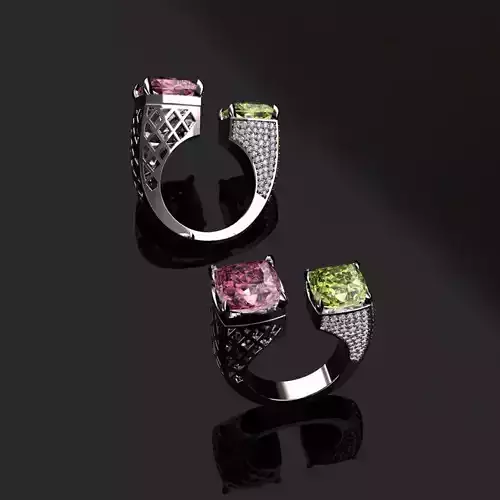 Rings two with sapphires and diamonds