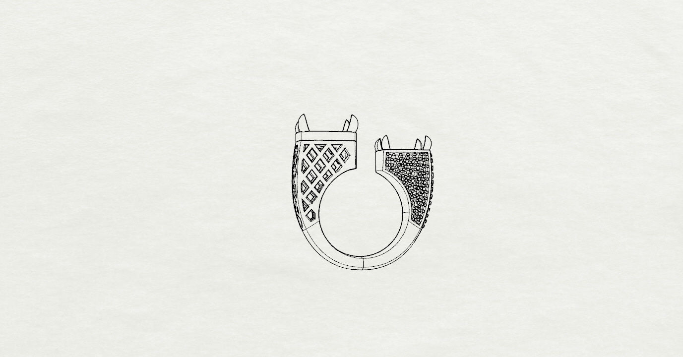 Rings two with sapphires and diamonds 3D print model_27