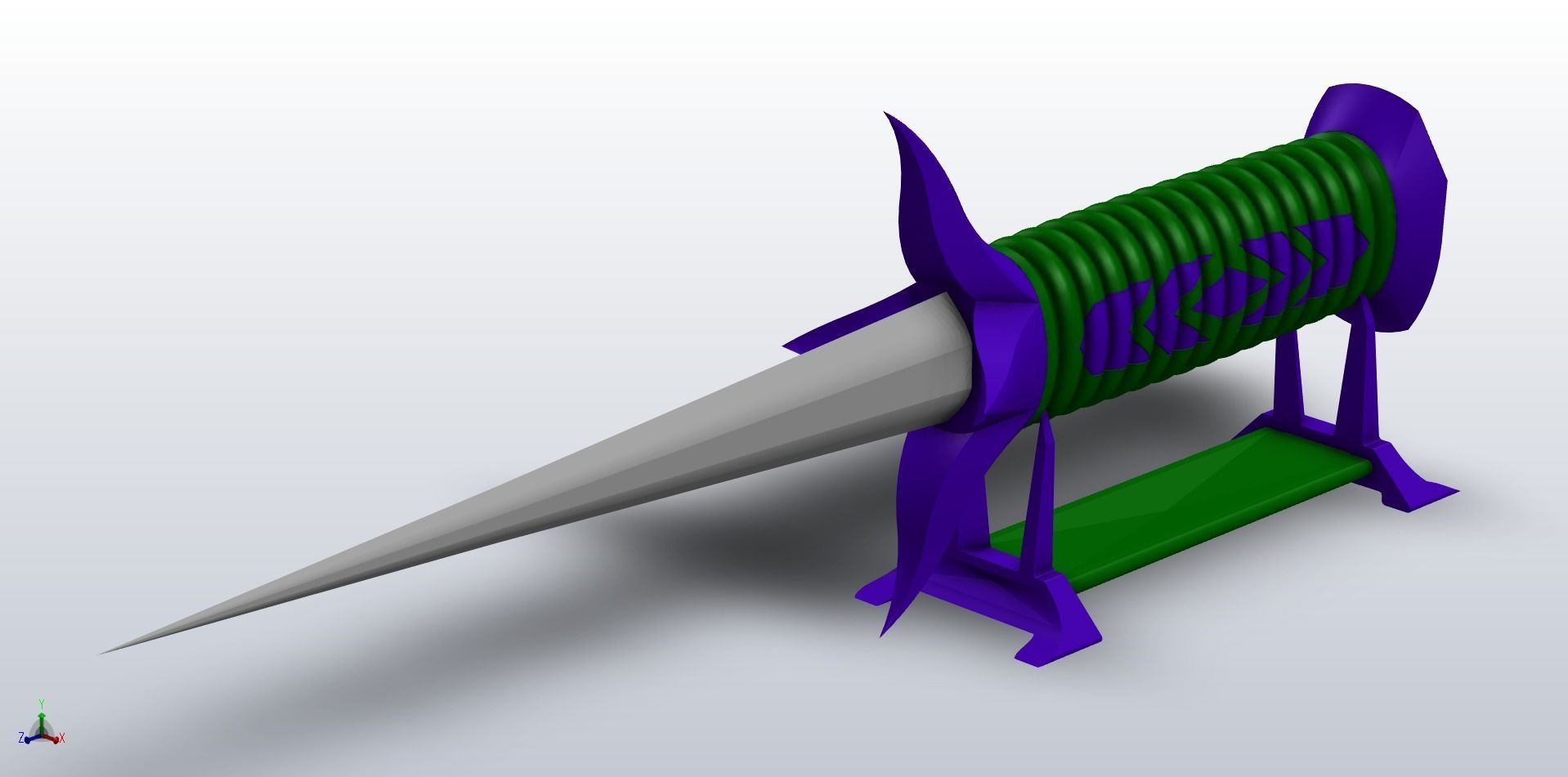 Spiked Dagger - 405mm in length - just under 16 inches in length 3D print model_3