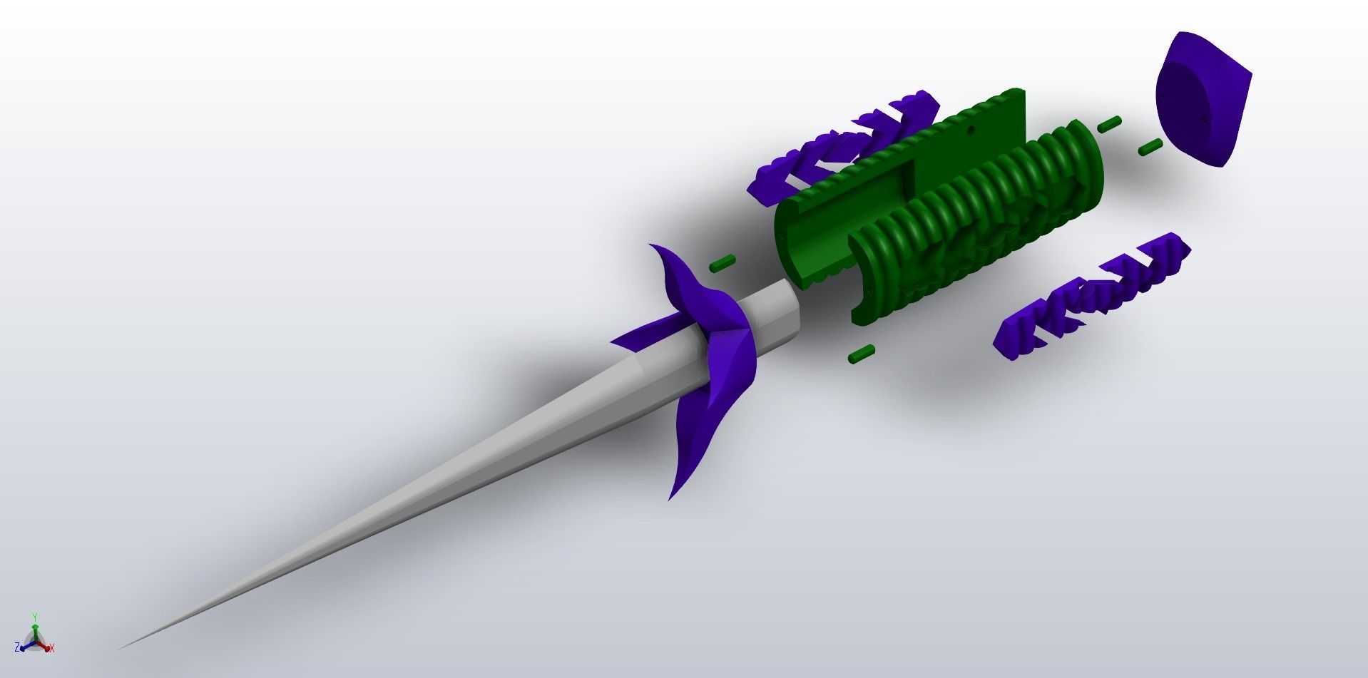 Spiked Dagger - 405mm in length - just under 16 inches in length 3D print model_2