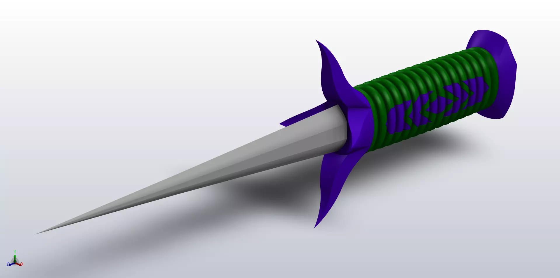 Spiked Dagger - 405mm in length - just under 16 inches in length 3D print model_0