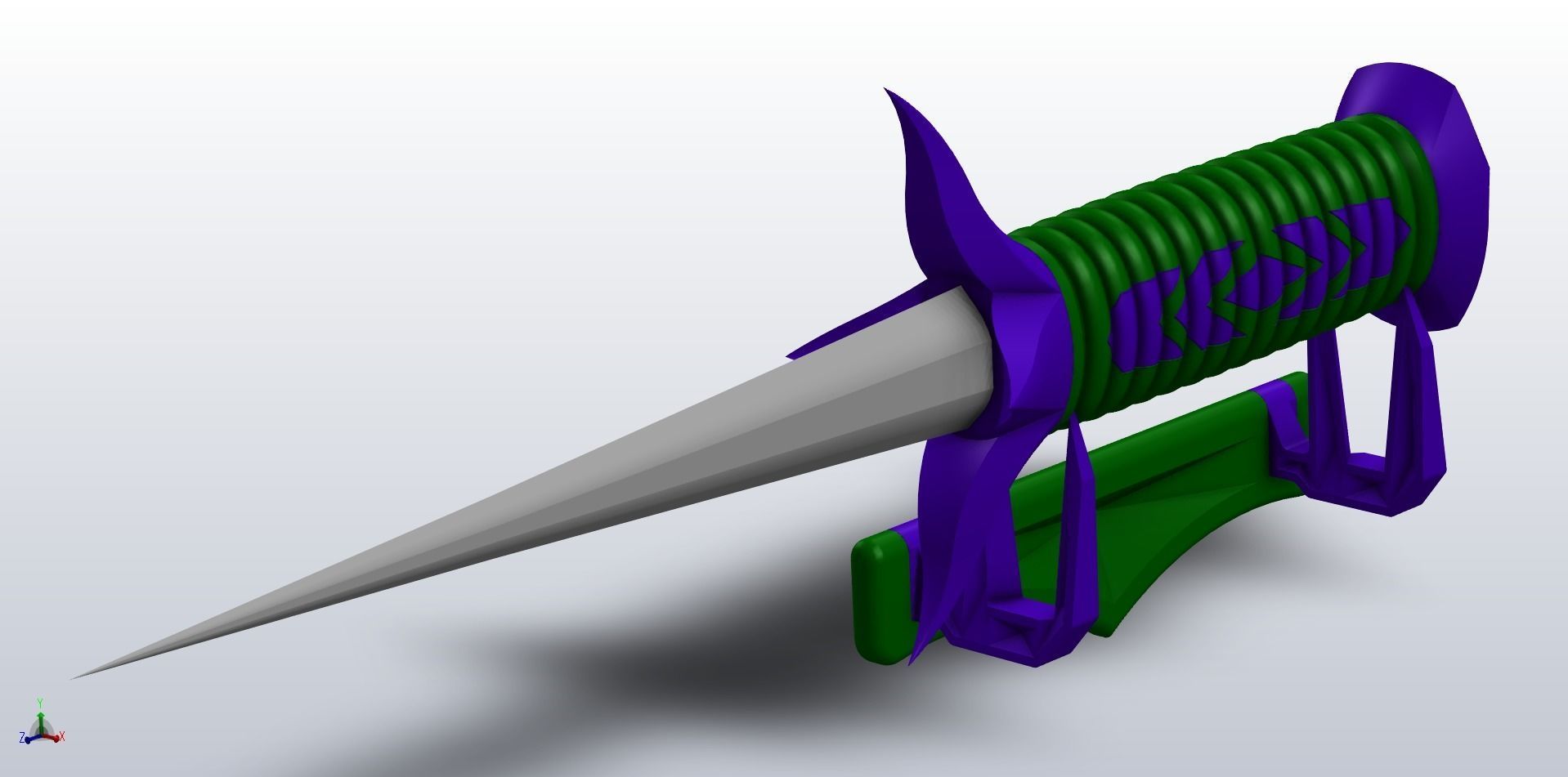 Spiked Dagger - 405mm in length - just under 16 inches in length 3D print model_4