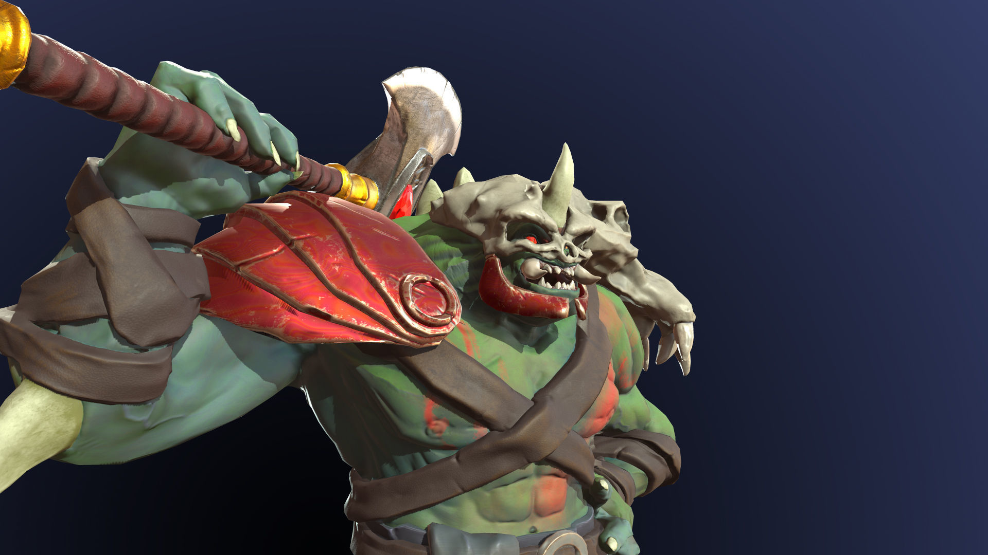 Giant with Axe Low-poly 3D model_6