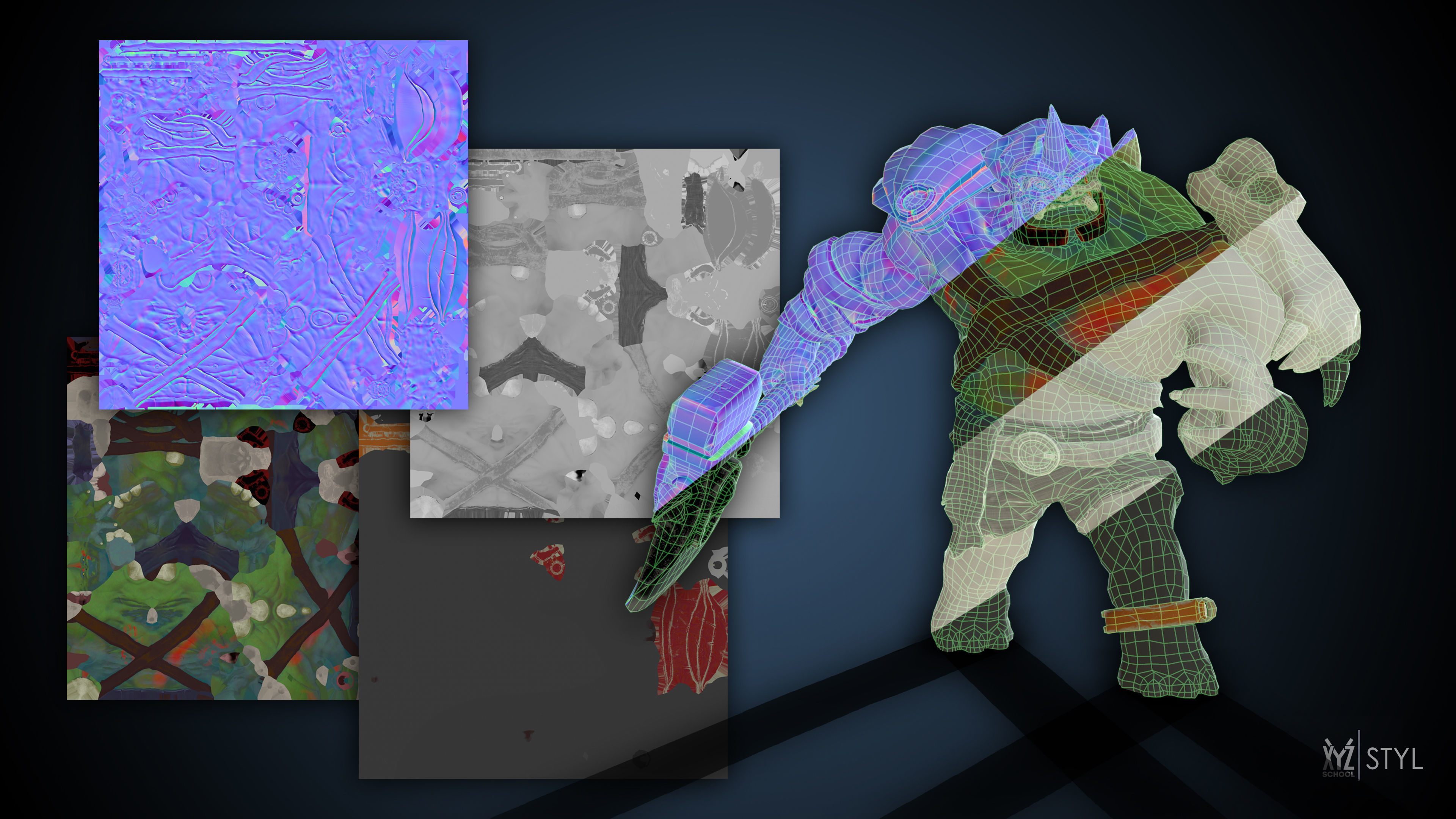 Giant with Axe Low-poly 3D model_4