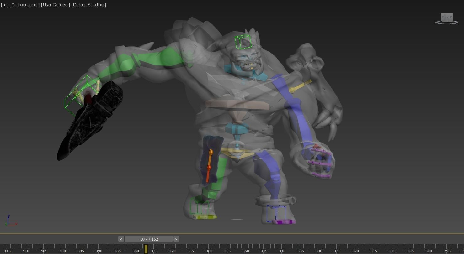 Giant with Axe Low-poly 3D model_8