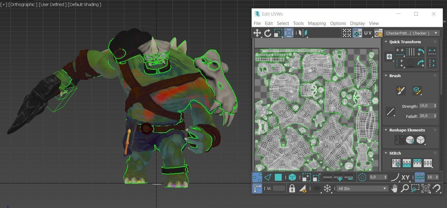 Giant with Axe Low-poly 3D model_7