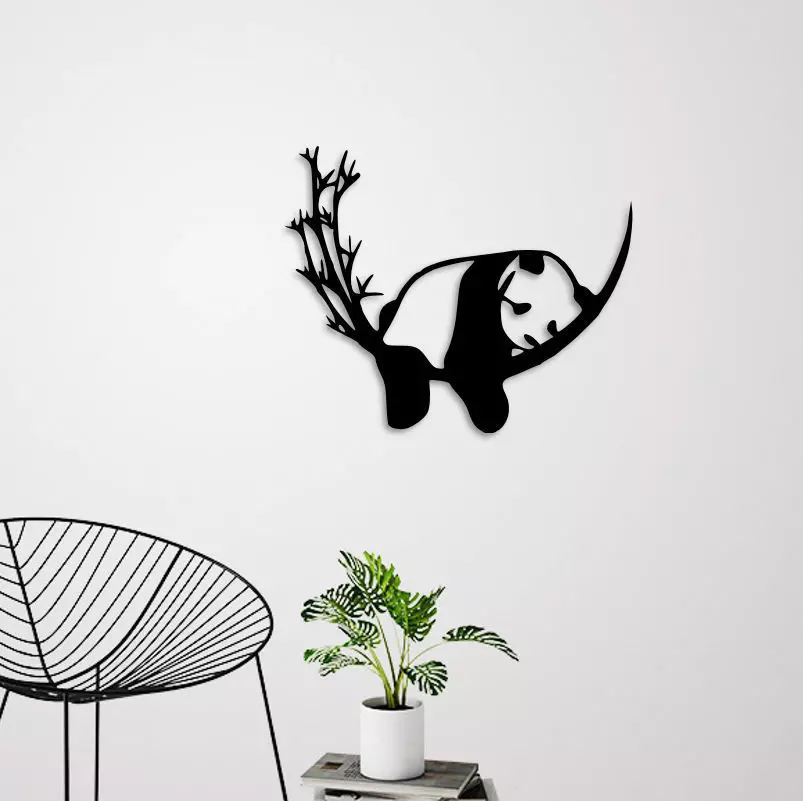 RESTING PANDA WALL DECORATION 3D print model_0