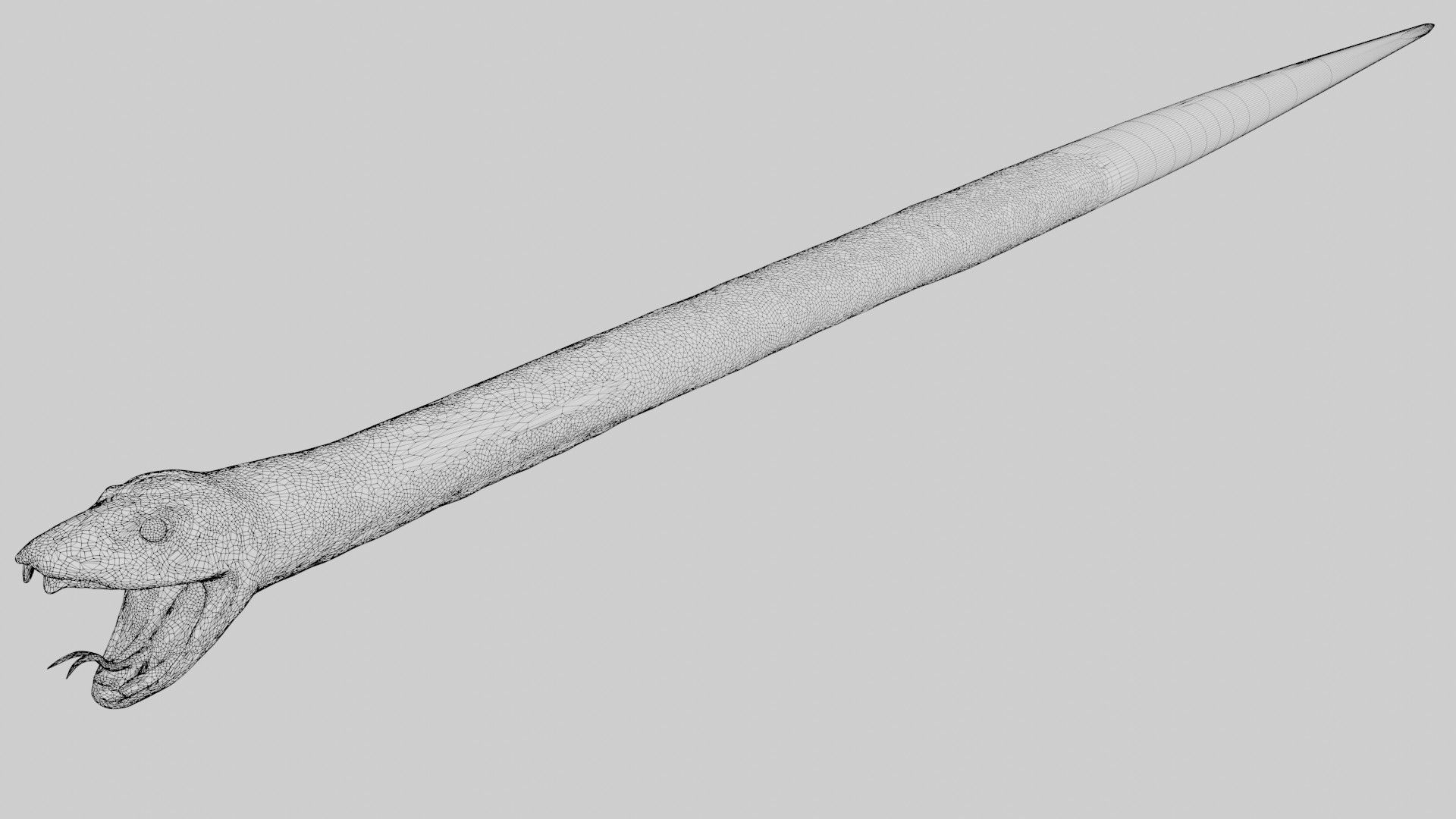 Black Mamba Snake Low-poly 3D model_7