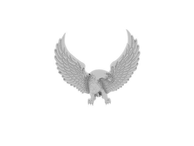 eagle gold plated brooch 3D print model_1
