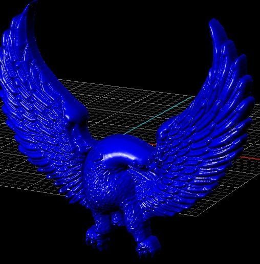 eagle gold plated brooch 3D print model_5
