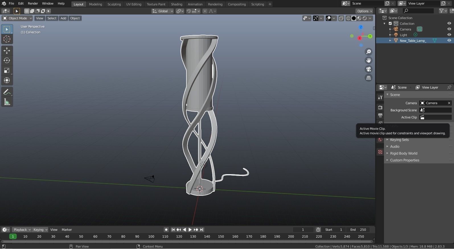 Table lamp 3D model_14