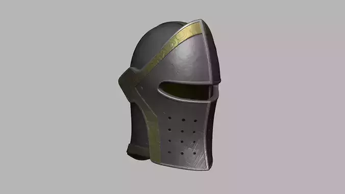 Fantasy Medieval Helmet 01 - Character Design PBR Low-poly 3D model