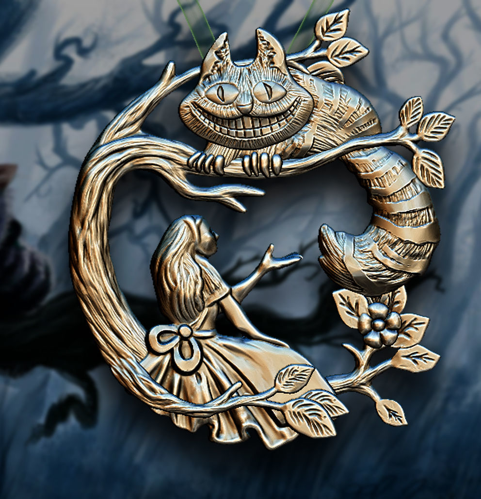 Alice and the Cheshire Cat 3D print model_2