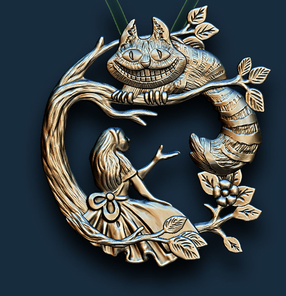 Alice and the Cheshire Cat 3D print model_3