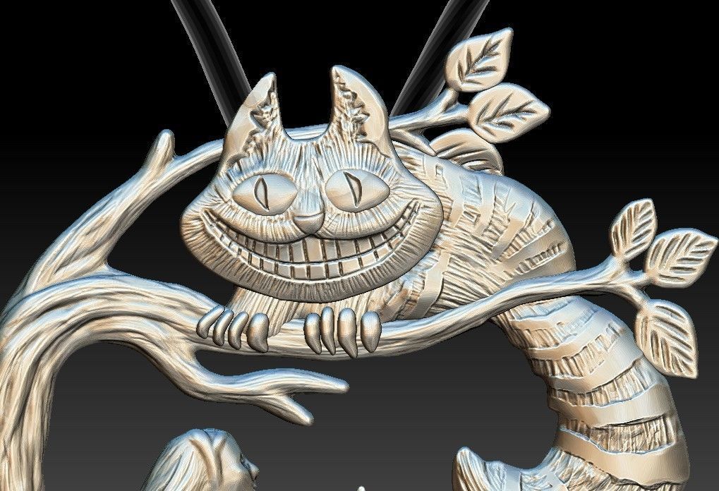Alice and the Cheshire Cat 3D print model_7