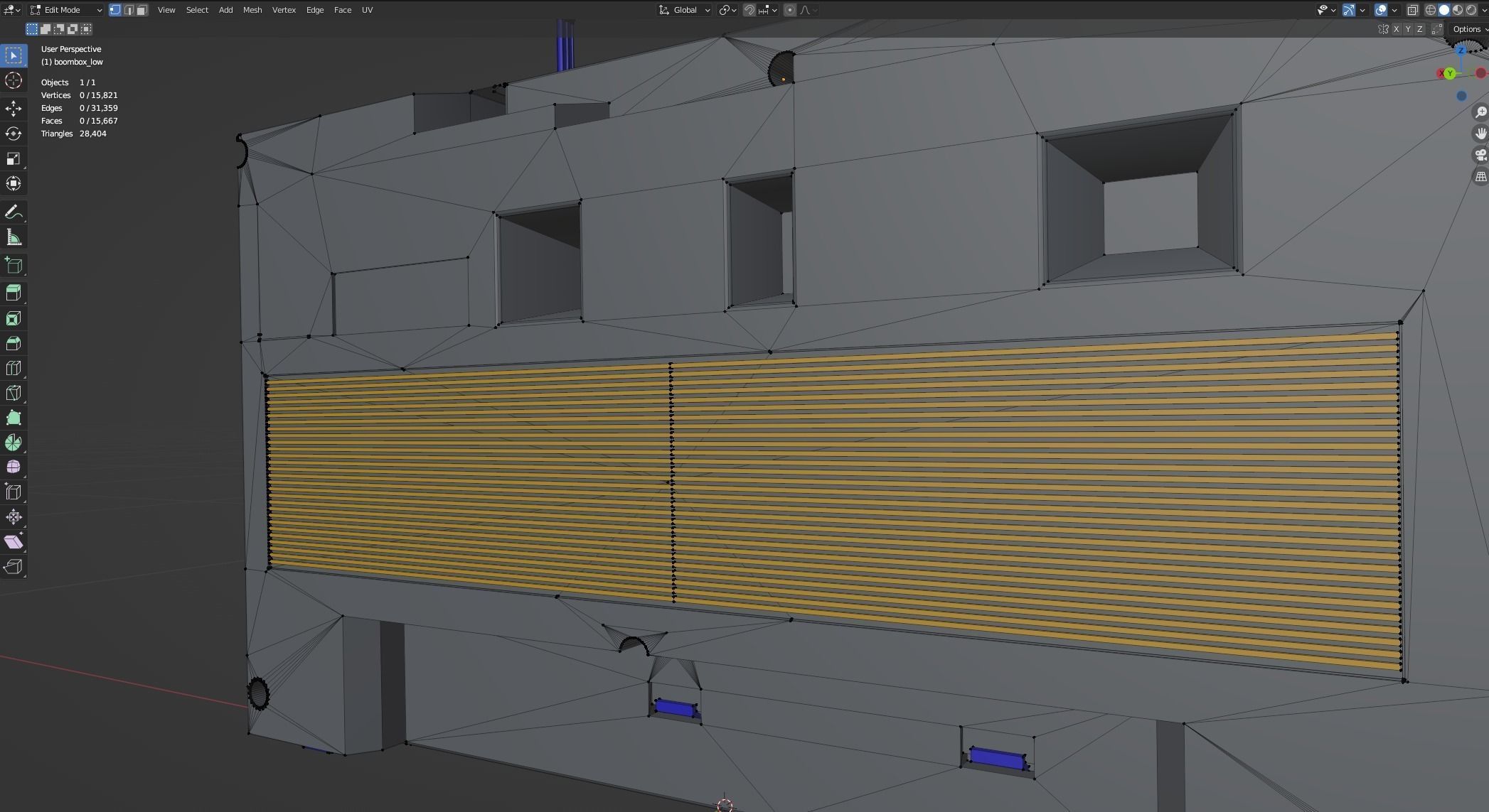 Vintage Boombox Game ready lowpoly 3d model Low-poly 3D model_4