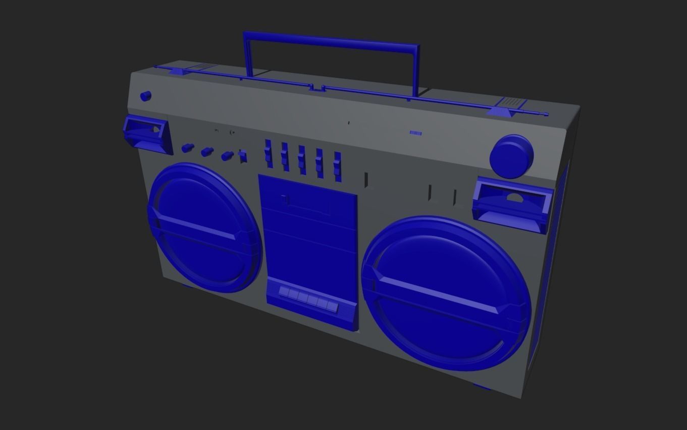 Vintage Boombox Game ready lowpoly 3d model Low-poly 3D model_8