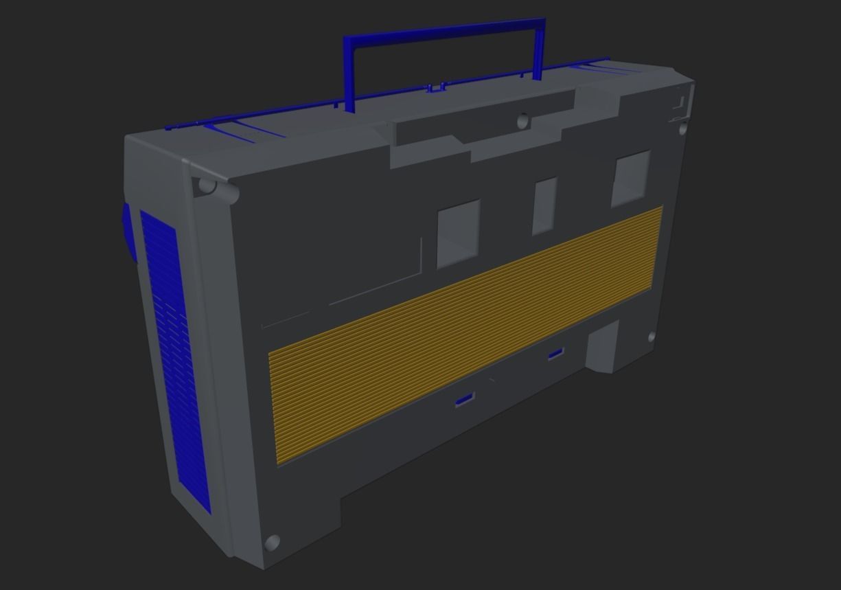 Vintage Boombox Game ready lowpoly 3d model Low-poly 3D model_10