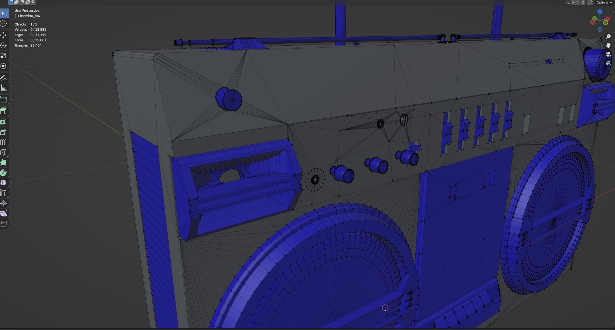 Vintage Boombox Game ready lowpoly 3d model Low-poly 3D model_3