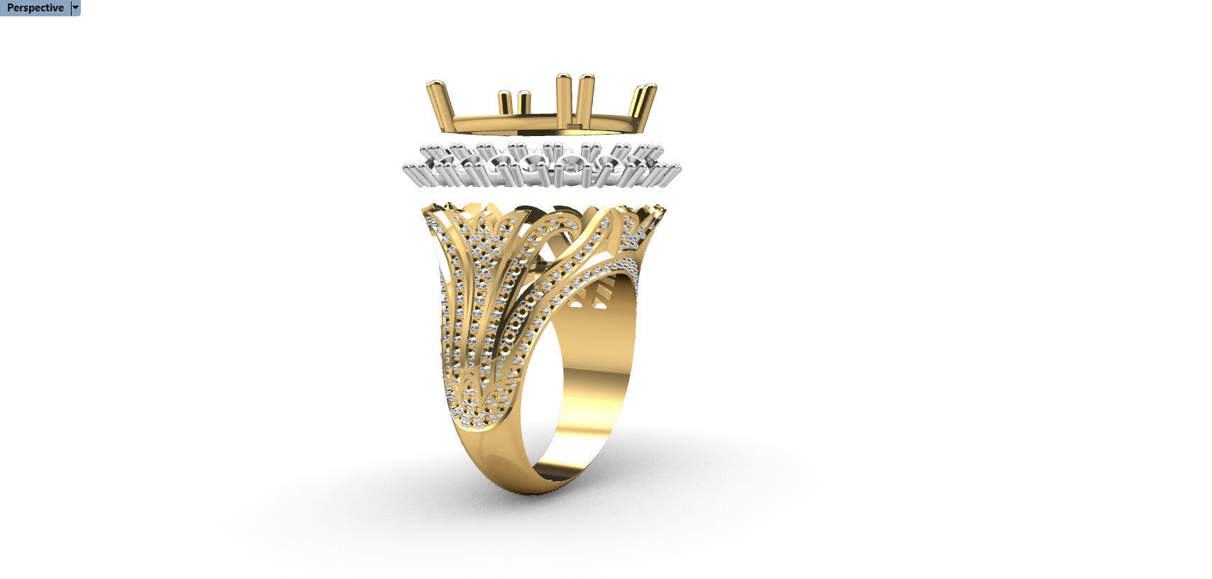 RING WITH BIG GEMS 3D print model_23