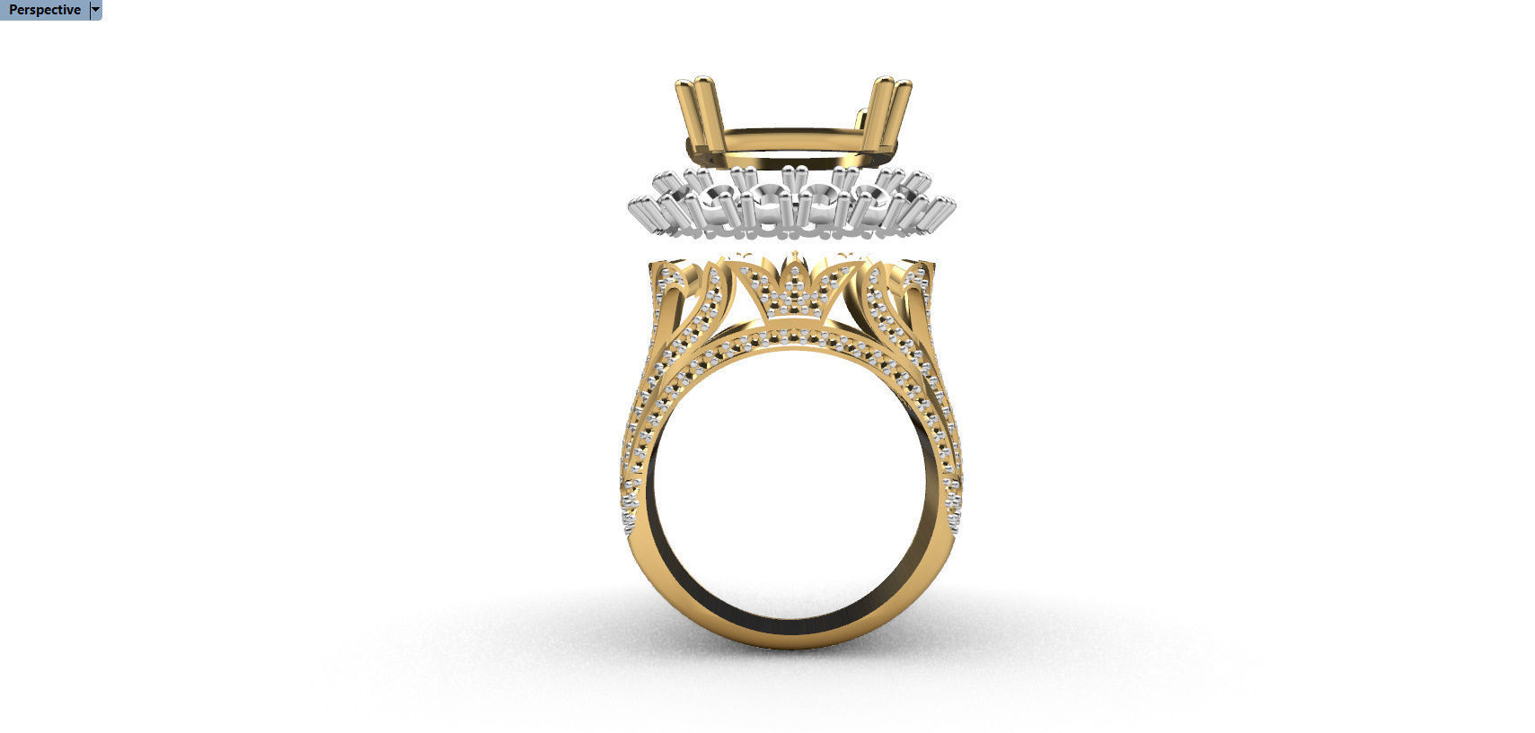 RING WITH BIG GEMS 3D print model_21