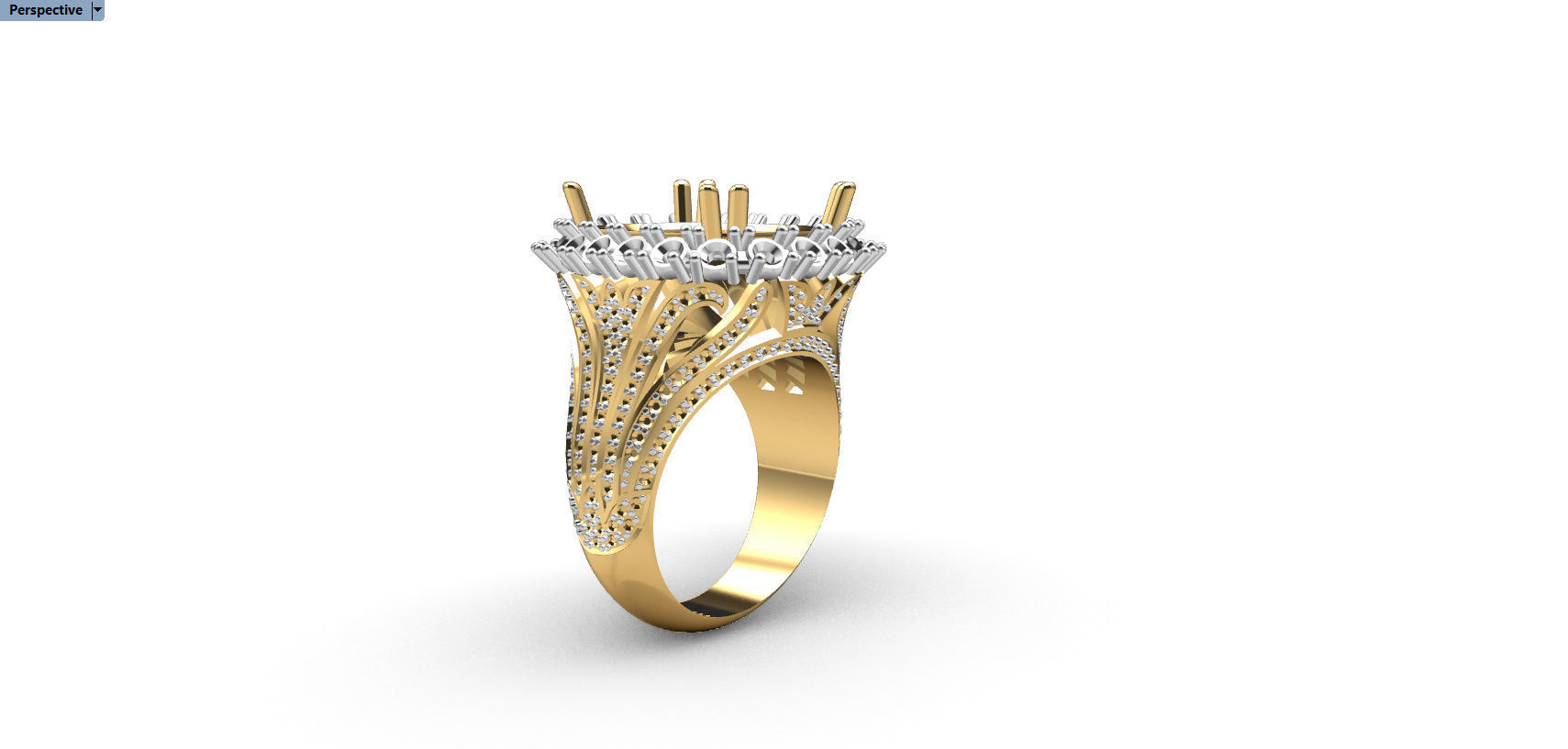 RING WITH BIG GEMS 3D print model_25